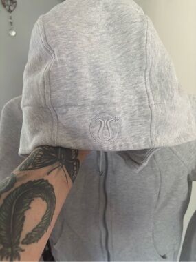 lululemon athletica Light Gray Hoodie with Logo Tag